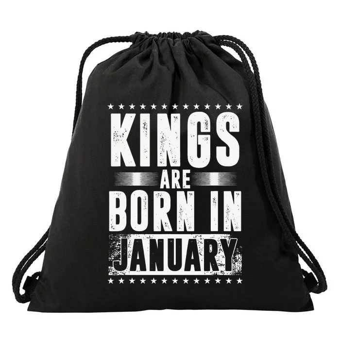 Kings Are Born In January Zodiac Sign Capricorn Month Gift Drawstring Bag