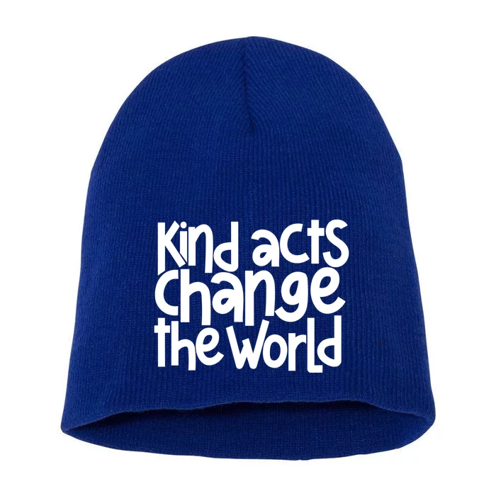 Kind Acts Change The World Anti Bullying Orange Unity Day Gift Short Acrylic Beanie