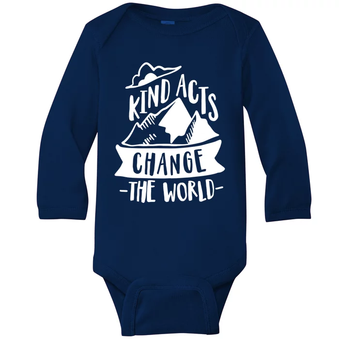 Kind Acts Change The World Anti Bullying Week Unity Day Gift Baby Long Sleeve Bodysuit