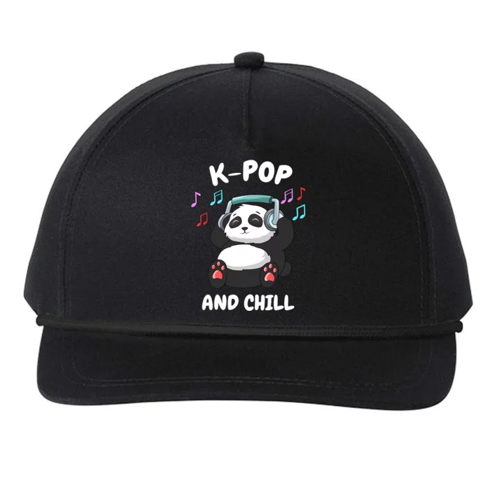 KPop And Chill Korean Panda Korea Music KDrama Snapback Five-Panel Rope Hat