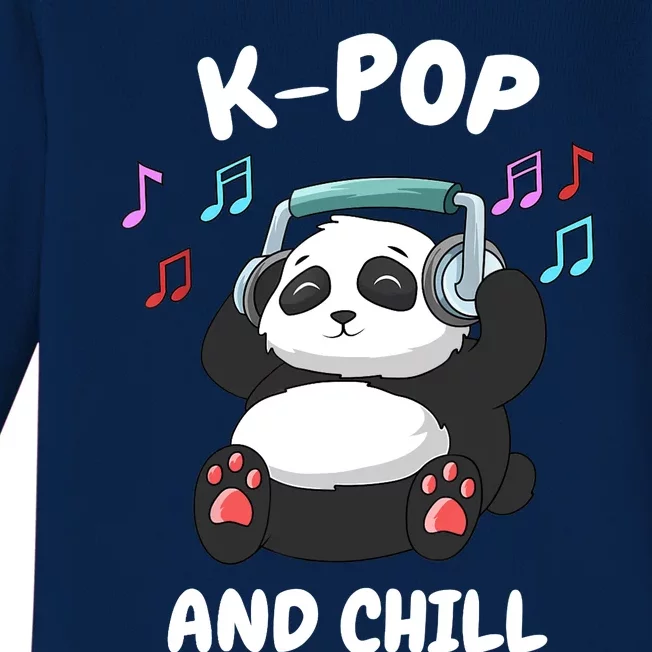 KPop And Chill Korean Panda Korea Music KDrama Baby Long Sleeve Bodysuit