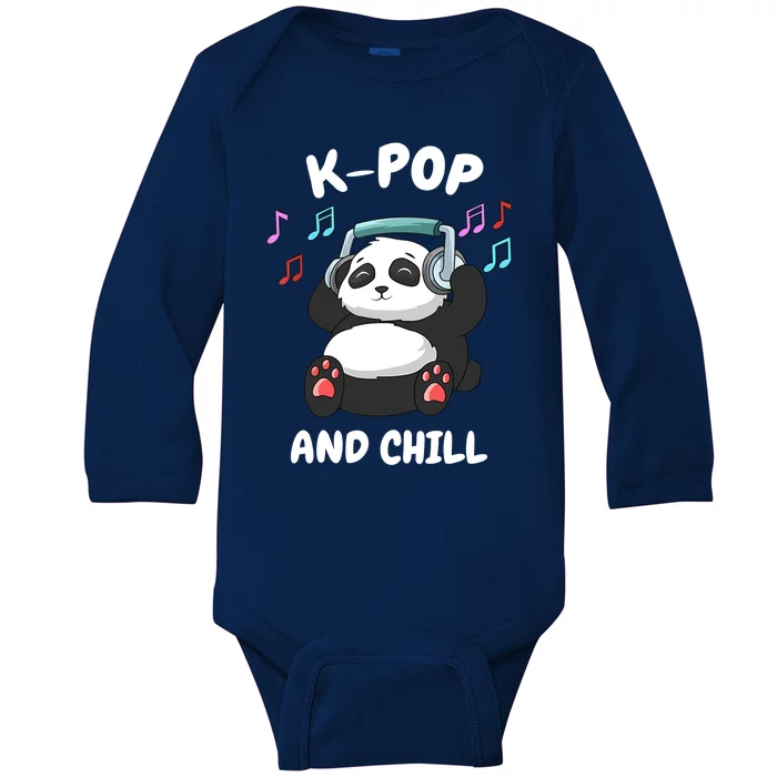 KPop And Chill Korean Panda Korea Music KDrama Baby Long Sleeve Bodysuit