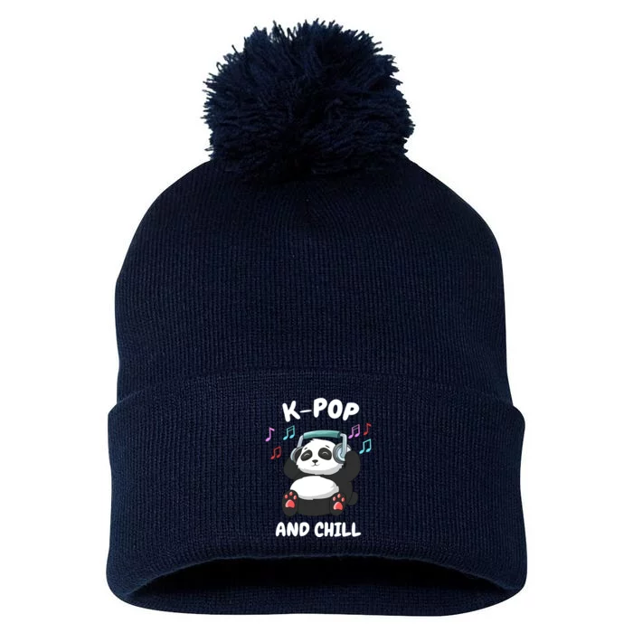 KPop And Chill Korean Panda Korea Music KDrama Pom Pom 12in Knit Beanie