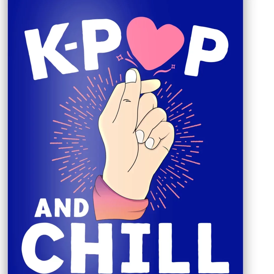 Kgiftpop And Chill Finger Heart Korean Kpop Merchandise Meaningful Gift Poster