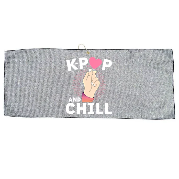 Kgiftpop And Chill Finger Heart Korean Kpop Merchandise Meaningful Gift Large Microfiber Waffle Golf Towel