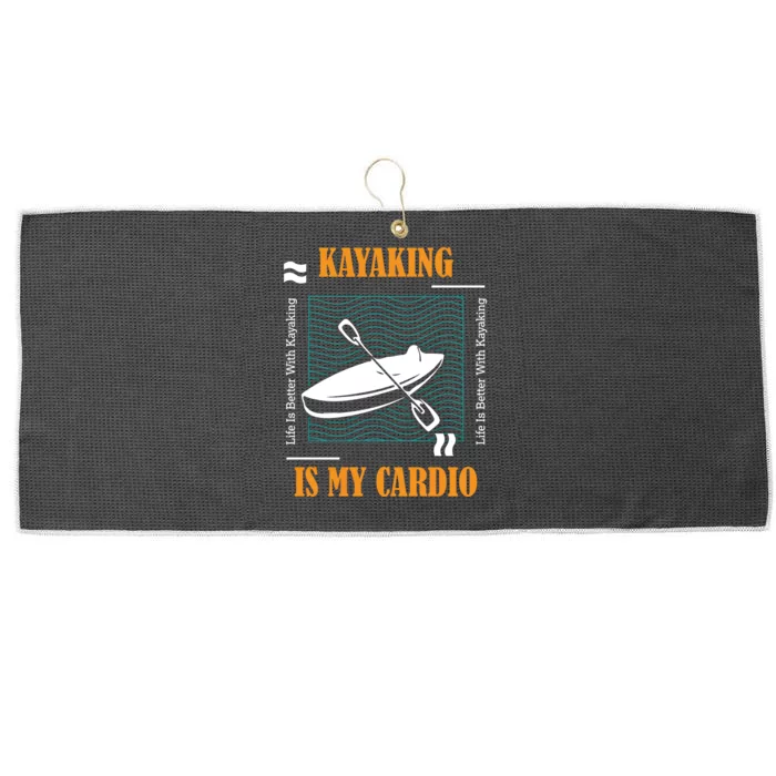 Kayaking As Cardio Canoe Whitewater Kayak Gift Large Microfiber Waffle Golf Towel