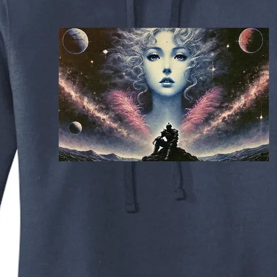 Knight And Cosmic Goddess Women's Pullover Hoodie