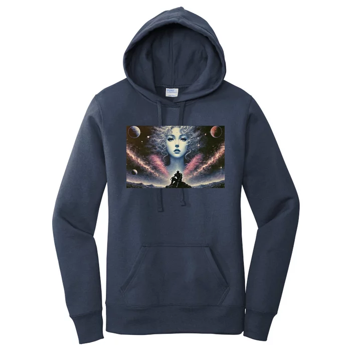 Knight And Cosmic Goddess Women's Pullover Hoodie