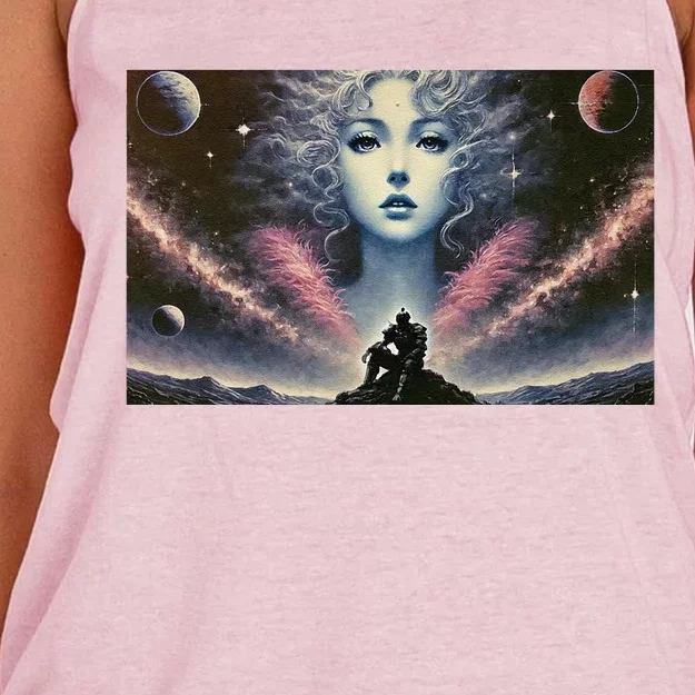 Knight And Cosmic Goddess Women's Knotted Racerback Tank