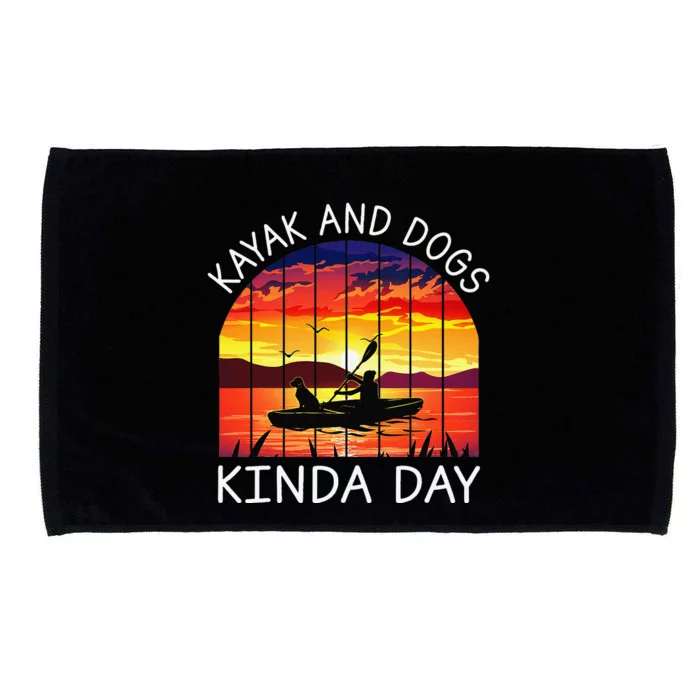 Kayak And Dog Kinda Day Kayak Funny In Lake Microfiber Hand Towel