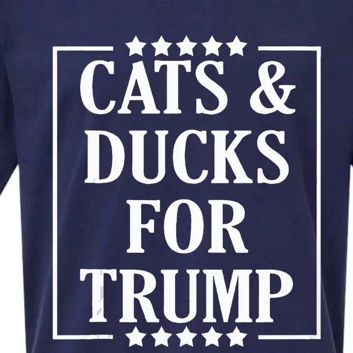 Kittens And Ducks For Trump Cats And Ducks For Trump 2024 Sueded Cloud Jersey T-Shirt