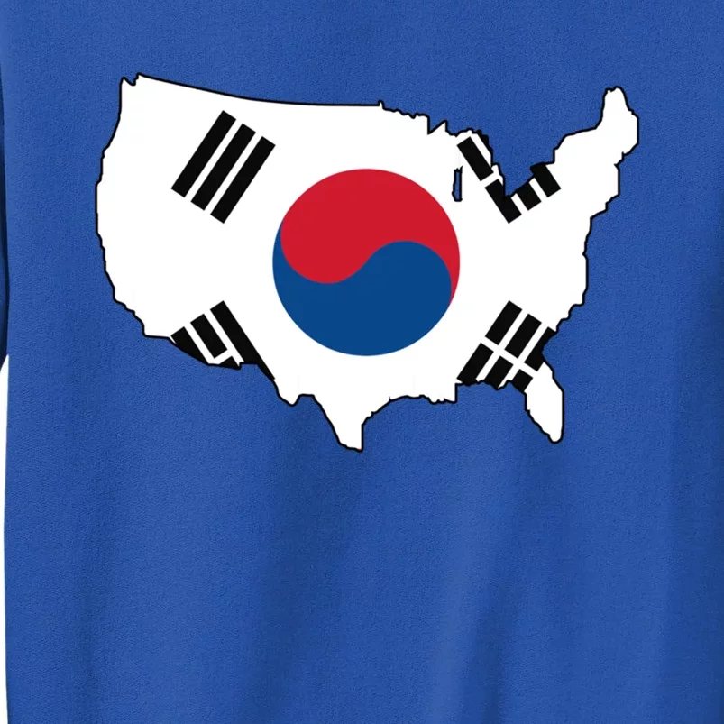 Korean American Day Cool Korea Usa Flag Map American Pride Gift Sweatshirt