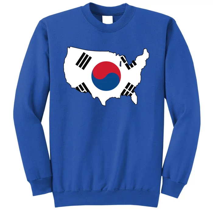 Korean American Day Cool Korea Usa Flag Map American Pride Gift Sweatshirt