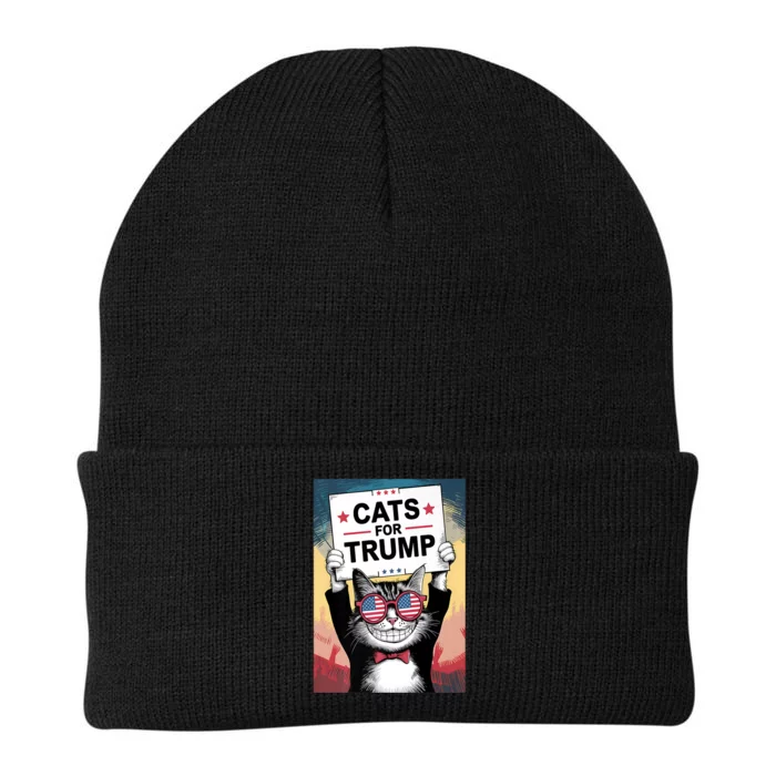 Kittens And Ducks For Trump 2024 Cats For Trump Vance 2024 Gifft Knit Cap Winter Beanie