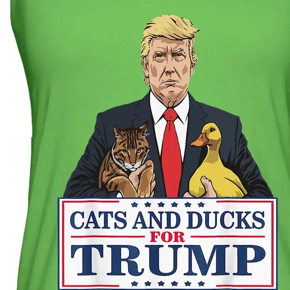 Kittens And Ducks For Trump Ladies Essential Flowy Tank