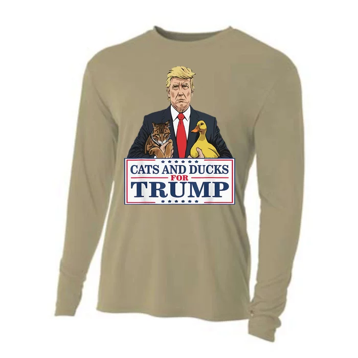 Kittens And Ducks For Trump Cooling Performance Long Sleeve Crew