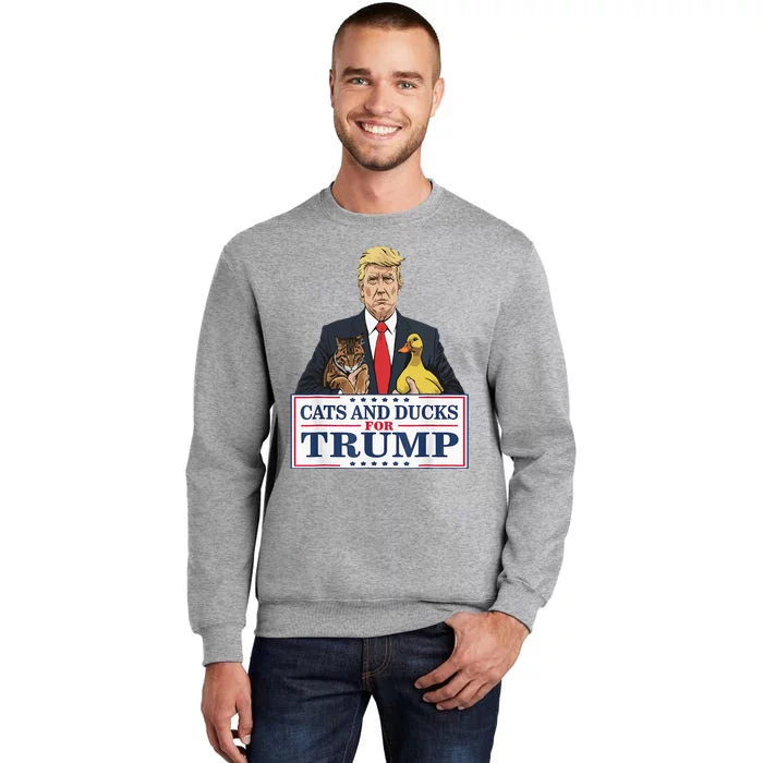 Kittens And Ducks For Trump Tall Sweatshirt