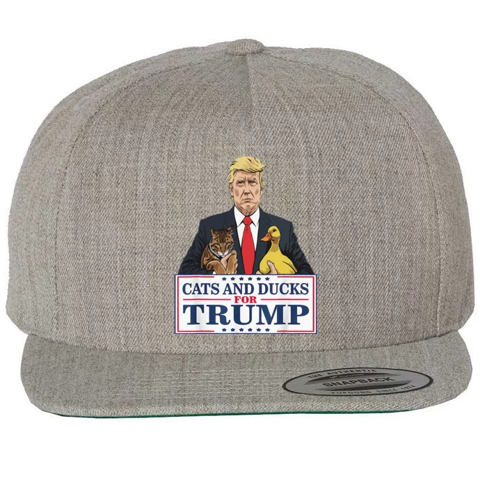 Kittens And Ducks For Trump Wool Snapback Cap