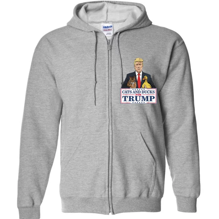 Kittens And Ducks For Trump Full Zip Hoodie