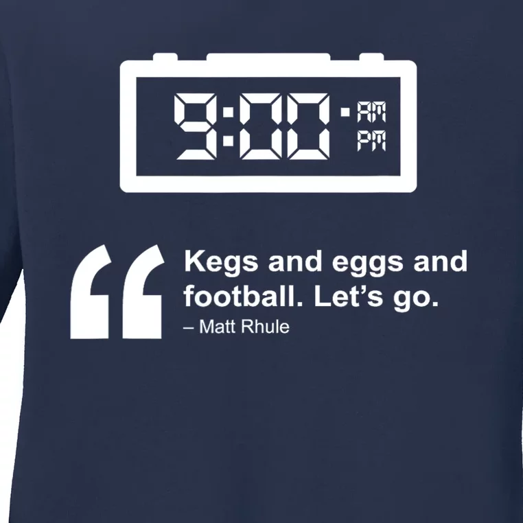 Kegs And Eggs And Football Ladies Long Sleeve Shirt