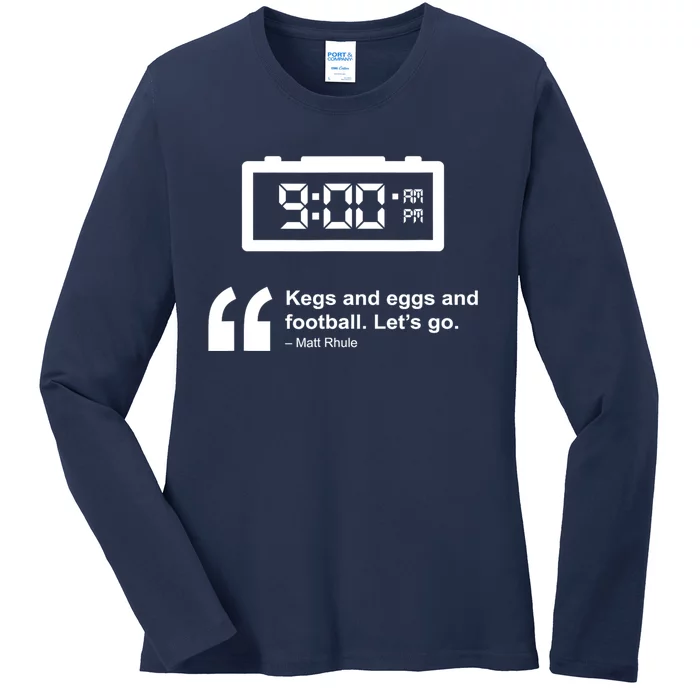 Kegs And Eggs And Football Ladies Long Sleeve Shirt