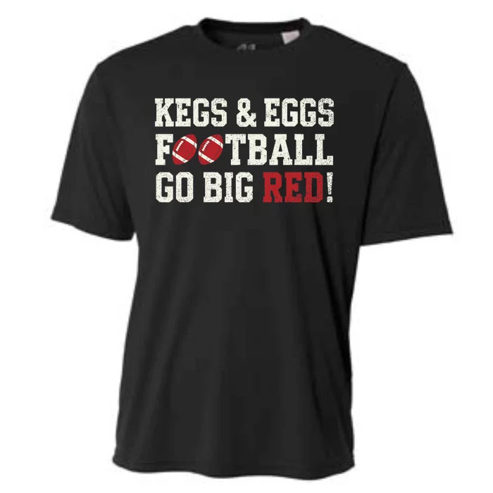 Kegs And Eggs Football Go Big Red Cooling Performance Crew T-Shirt