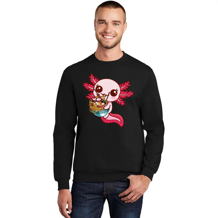 Kawaii Axolotl Eat Ra Japanese Anime Noodles Girls Sweatshirt