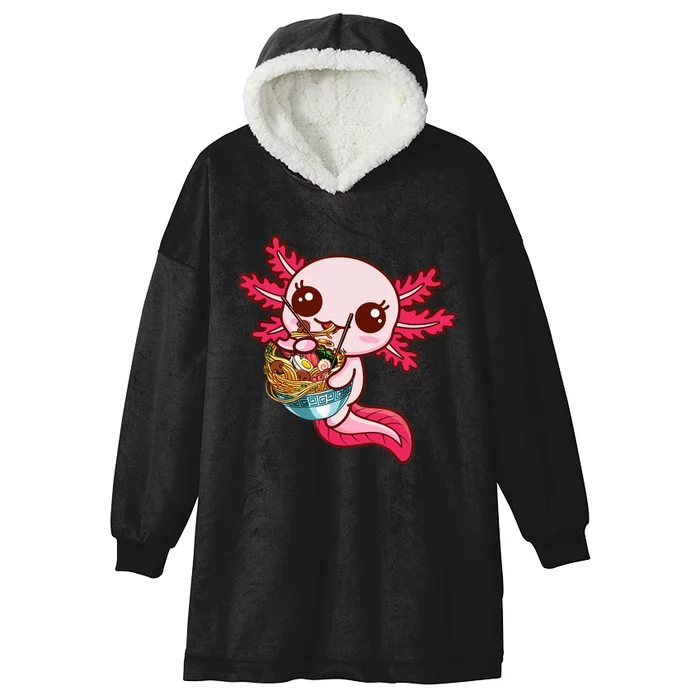 Kawaii Axolotl Eat Ra Japanese Anime Noodles Girls Hooded Wearable Blanket