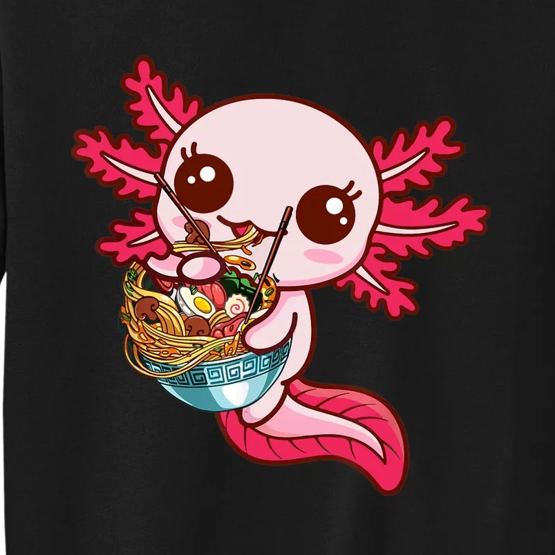 Kawaii Axolotl Eat Ra Japanese Anime Noodles Girls Tall Sweatshirt