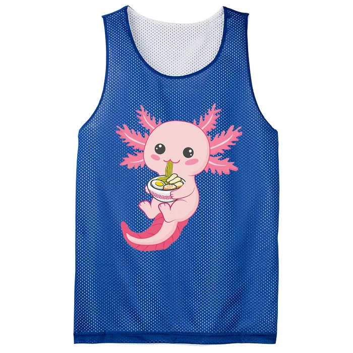 Kawaii Axolotl Eating Ramen Noodles Anime Mesh Reversible Basketball Jersey Tank