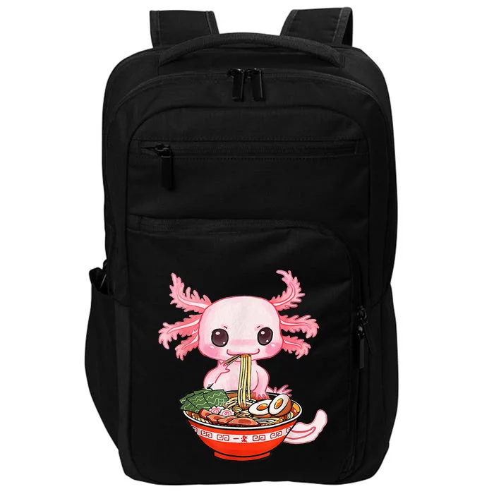 Kawaii Axolotl Eating Ramen Noodles Anime Gift Teens Impact Tech Backpack