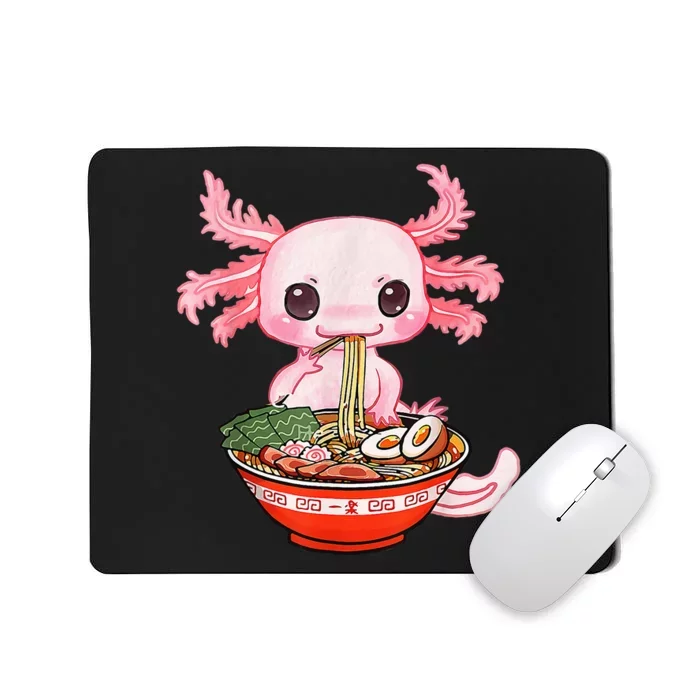 Kawaii Axolotl Eating Ramen Noodles Anime Gift Teens Mousepad