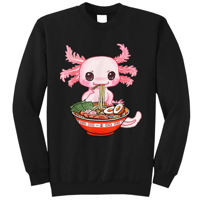 Kawaii Axolotl Eating Ramen Noodles Anime Gift Teens Tall Sweatshirt