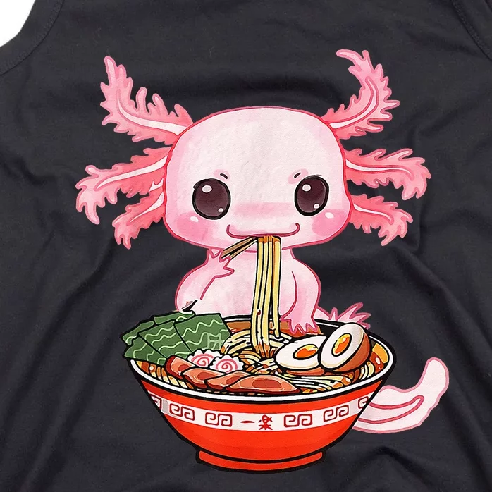 Kawaii Axolotl Eating Ramen Noodles Anime Gift Teens Tank Top