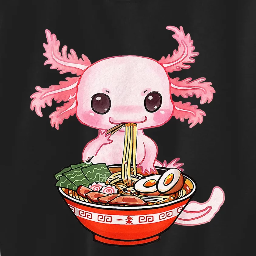 Kawaii Axolotl Eating Ramen Noodles Anime Gift Teens Kids Sweatshirt