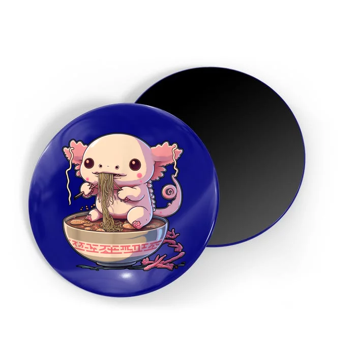 Kawaii Axolotl Eating Ramen Noodles Anime Gift Magnet