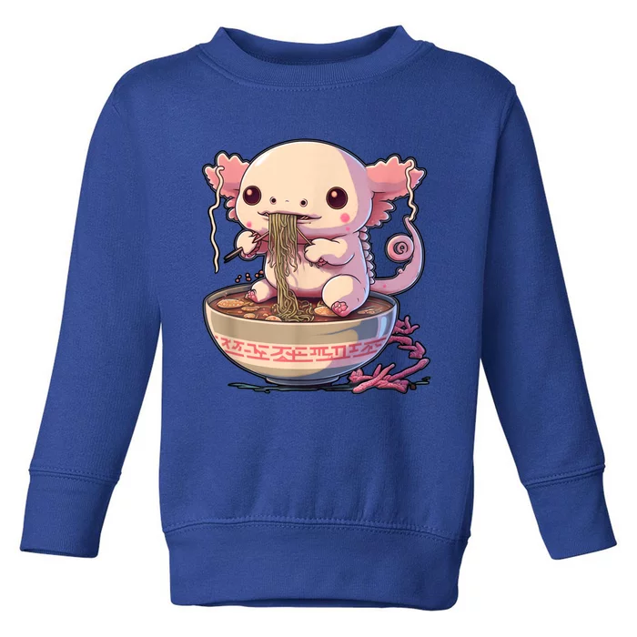 Kawaii Axolotl Eating Ramen Noodles Anime Gift Toddler Sweatshirt