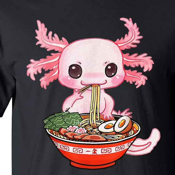 Kawaii Axolotl Eating Ra Noodles Anime Gift Tall T-Shirt