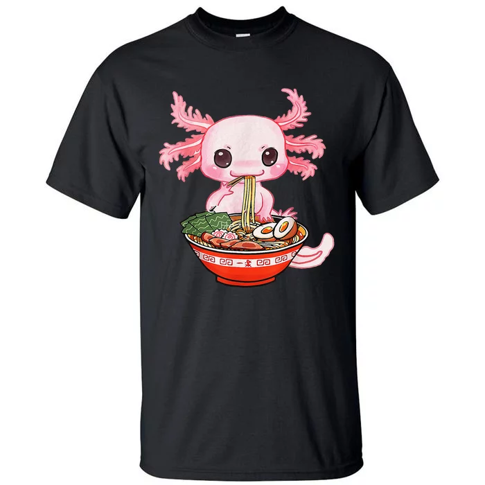 Kawaii Axolotl Eating Ra Noodles Anime Gift Tall T-Shirt