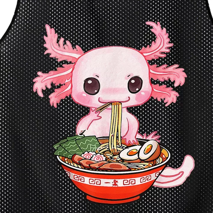 Kawaii Axolotl Eating Ra Noodles Anime Gift Mesh Reversible Basketball Jersey Tank