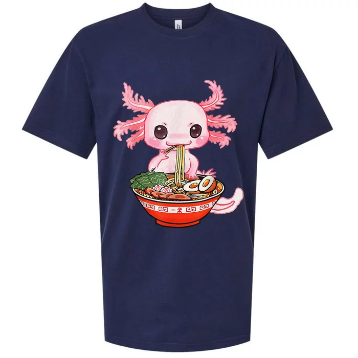 Kawaii Axolotl Eating Ra Noodles Anime Gift Sueded Cloud Jersey T-Shirt