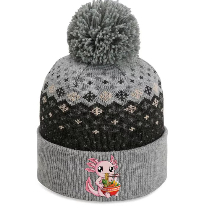 Kawaii Axolotl Eating Ra Noodles Anime The Baniff Cuffed Pom Beanie