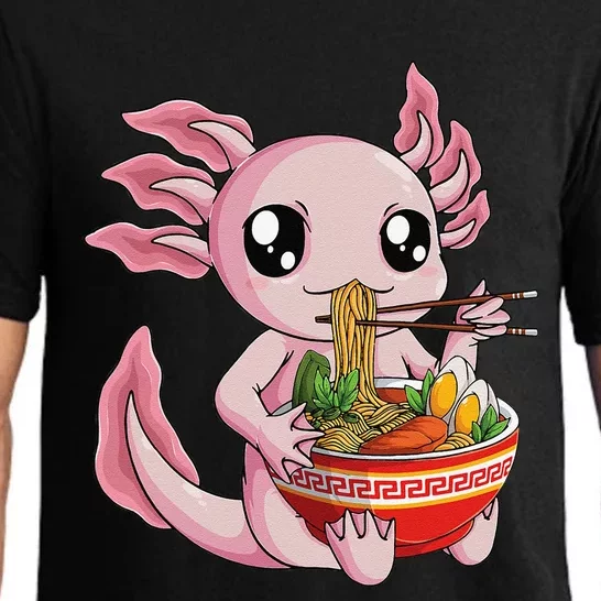 Kawaii Axolotl Eating Ra Noodles Anime Pajama Set