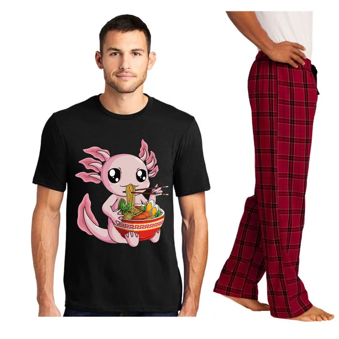 Kawaii Axolotl Eating Ra Noodles Anime Pajama Set