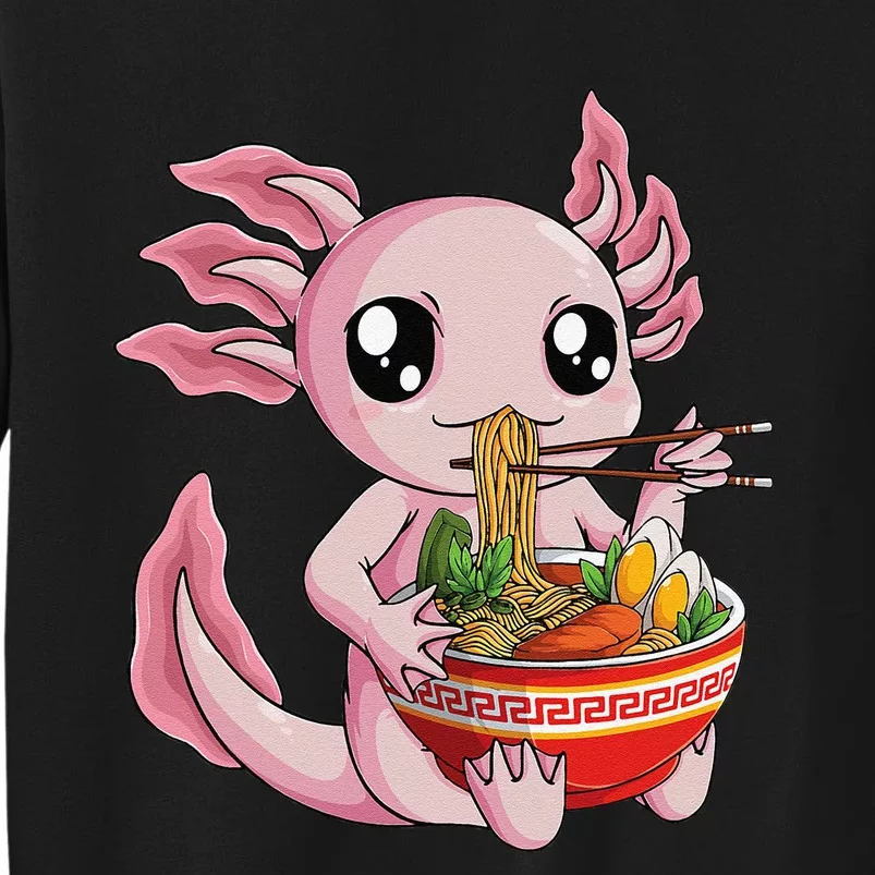 Kawaii Axolotl Eating Ra Noodles Anime Tall Sweatshirt