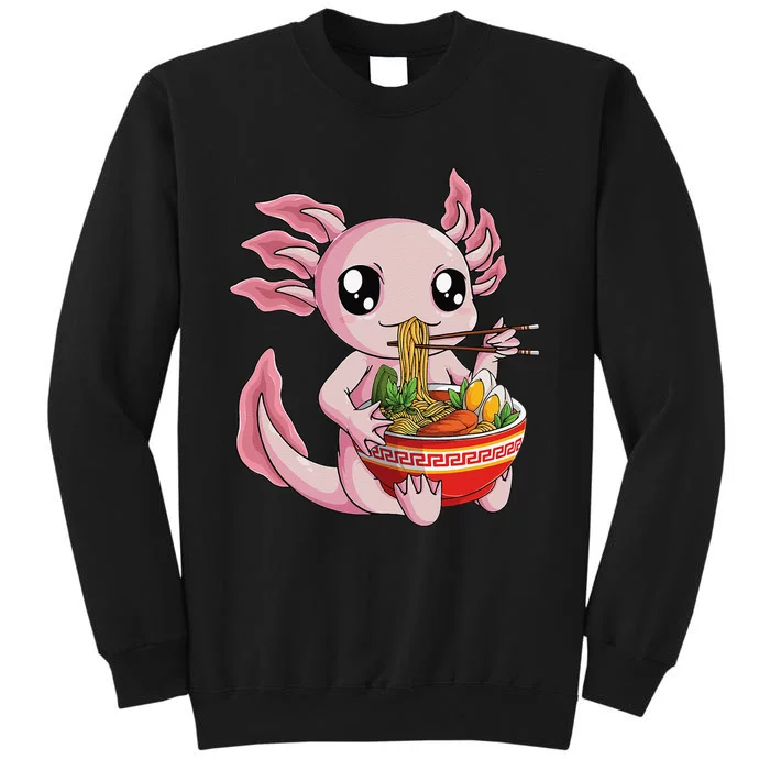 Kawaii Axolotl Eating Ra Noodles Anime Tall Sweatshirt