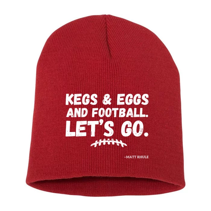 Kegs And Eggs And Football Cool Short Acrylic Beanie