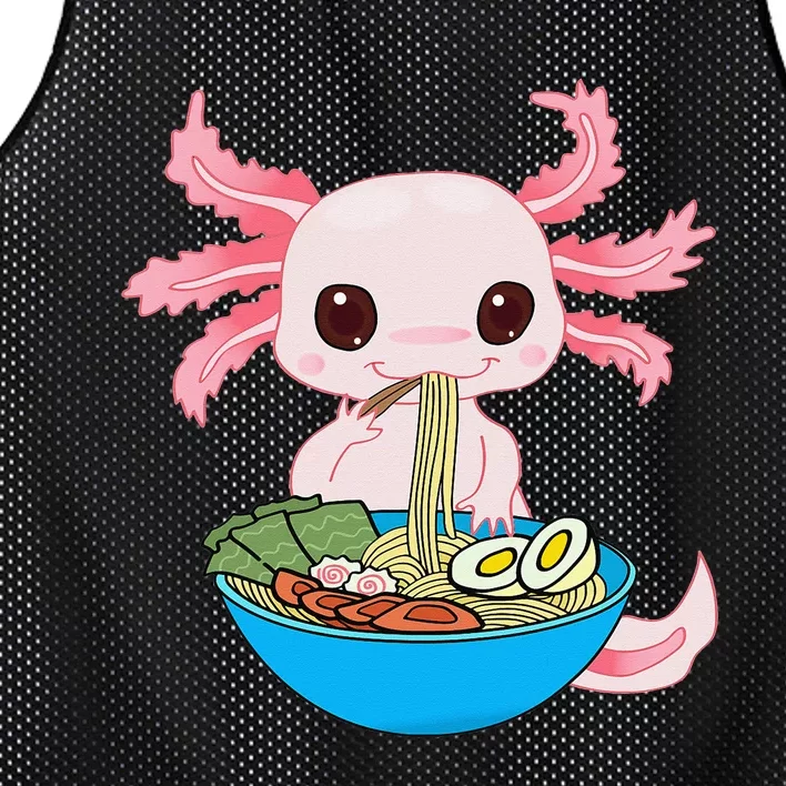 Kawaii Axolotl Eating Ra Noodles Anime Mesh Reversible Basketball Jersey Tank