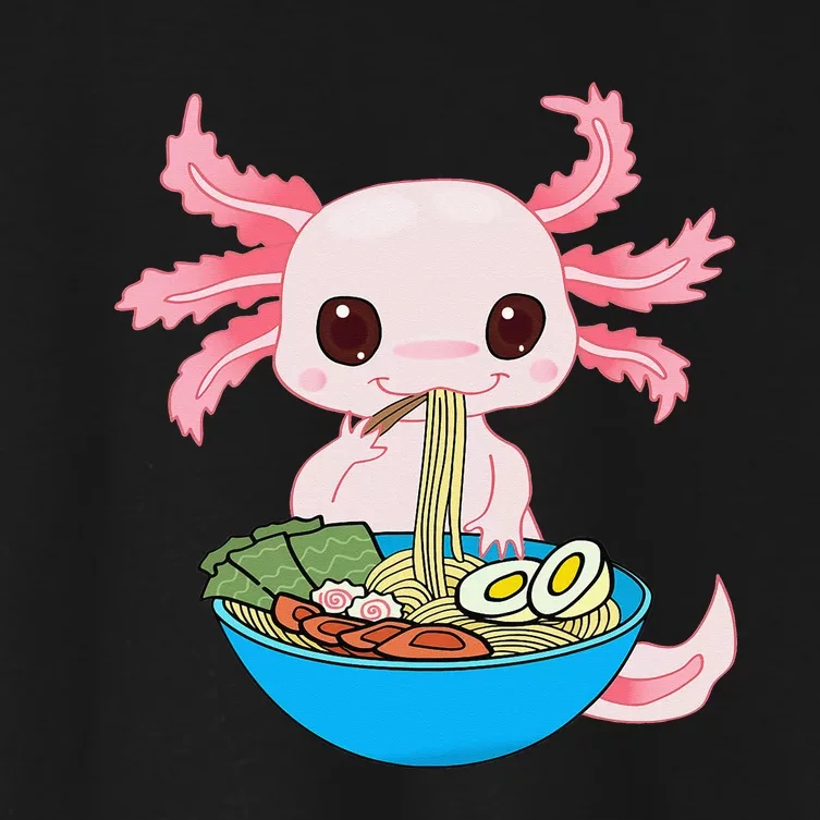 Kawaii Axolotl Eating Ra Noodles Anime Women's Crop Top Tee