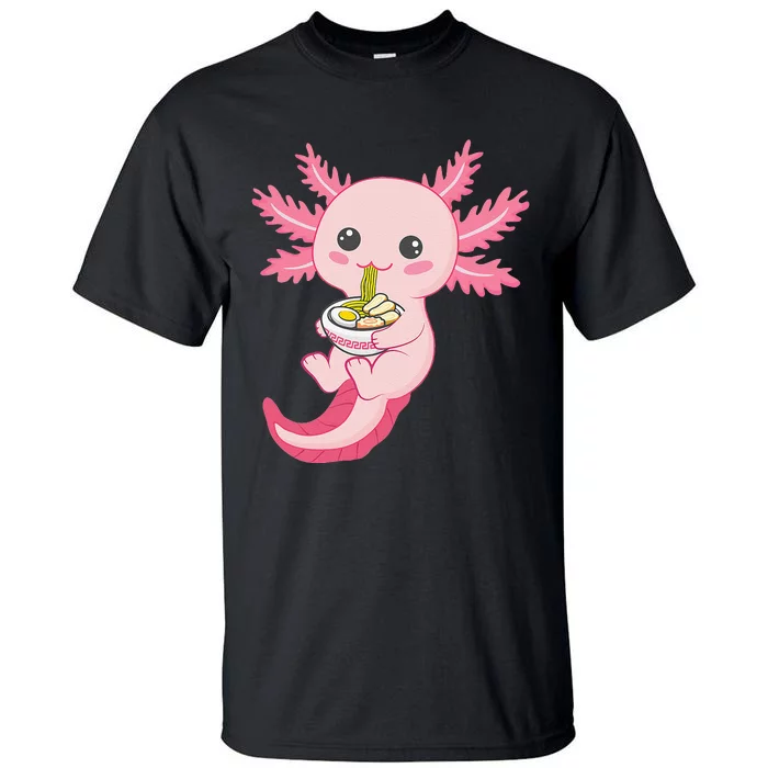 Kawaii Axolotl Eating Ra Noodles Manga Lover Anime Tall T-Shirt